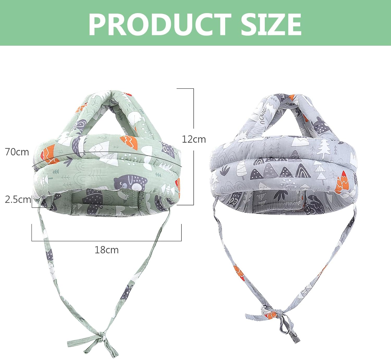 Baby Head Protection Helmet, 360° Soft Cotton Padded Guard for Crawling & Walking – Cartoon Design