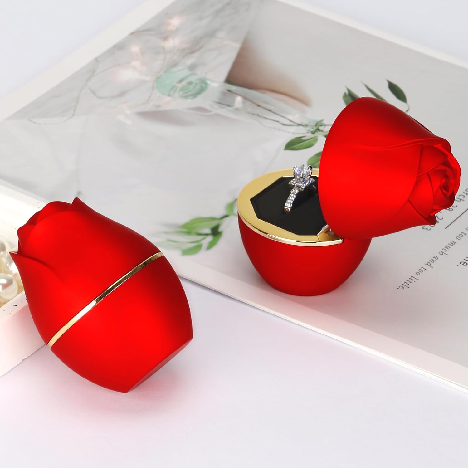 7AGAT Royal Crown Velvet Bracelet Box in flower shape with gold-tone accents, elegant jewelry gift case with decorative design.