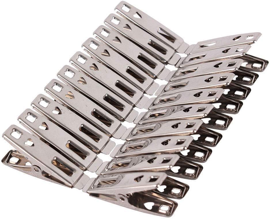 Set of 7AGAT heavy-duty stainless steel clothespins with rustproof silver finish, ideal for laundry and fabric clips.