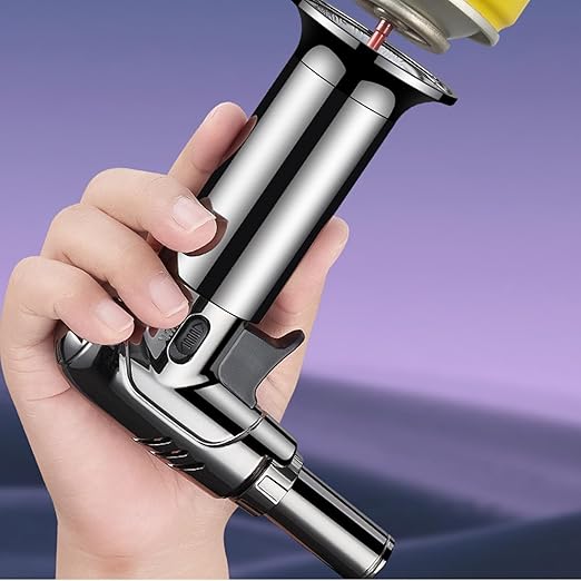 7AGAT professional kitchen butane torch lighter with adjustable flame, safety lock, refillable culinary torch for creme brulee and BBQ