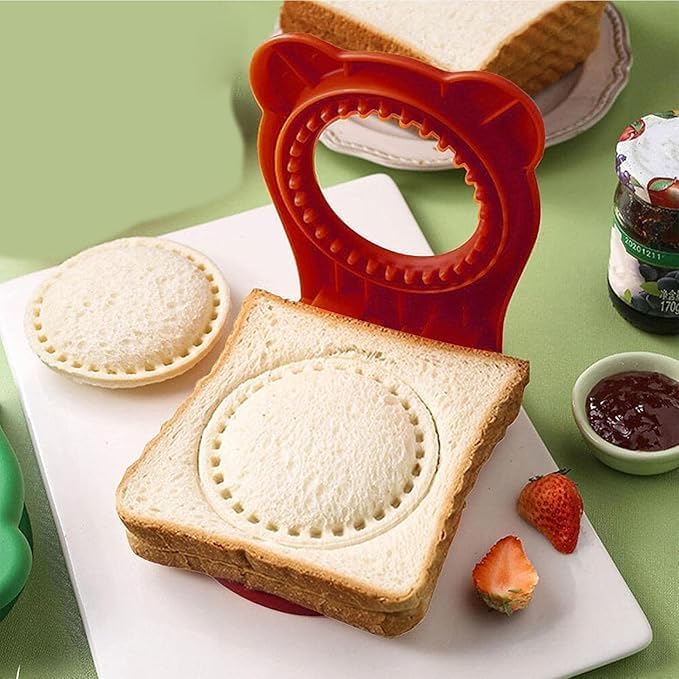 Fun Sandwich Cutter & Sealer, 2-in-1 Easy Lunchbox Tool for Kids & Family Snacks