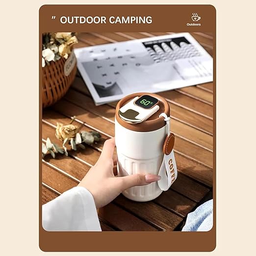 7AGAT insulated coffee tumbler with leak-proof lid, double-wall design, reusable travel mug for hot and cold drinks.