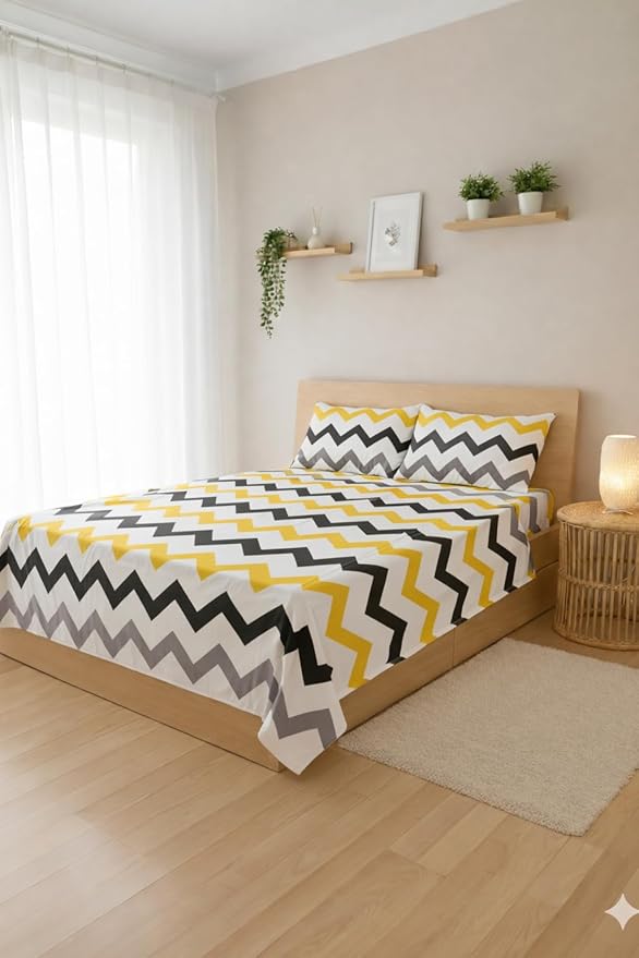 7AGAT bed sheet set with matching pillowcases in soft, machine washable bedding for comfortable sleep and easy care.