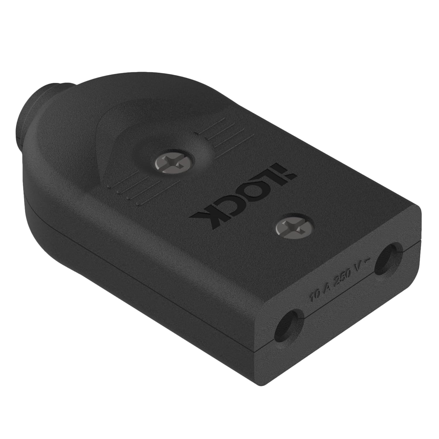 7AGAT iLOCK female plug socket connector, 10A 250V black inline power socket with rewirable electrical cable end