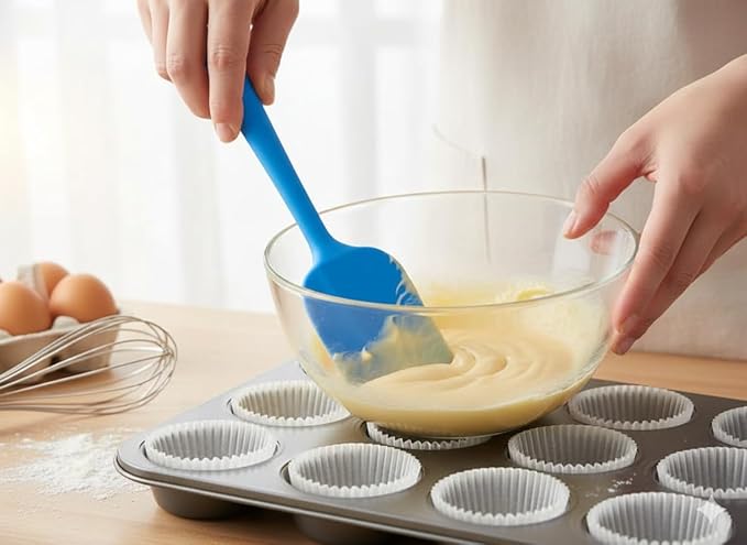 Colorful 7AGAT Shopping silicone spatula with flexible, heat-resistant, non-stick design for kitchen cooking and baking.