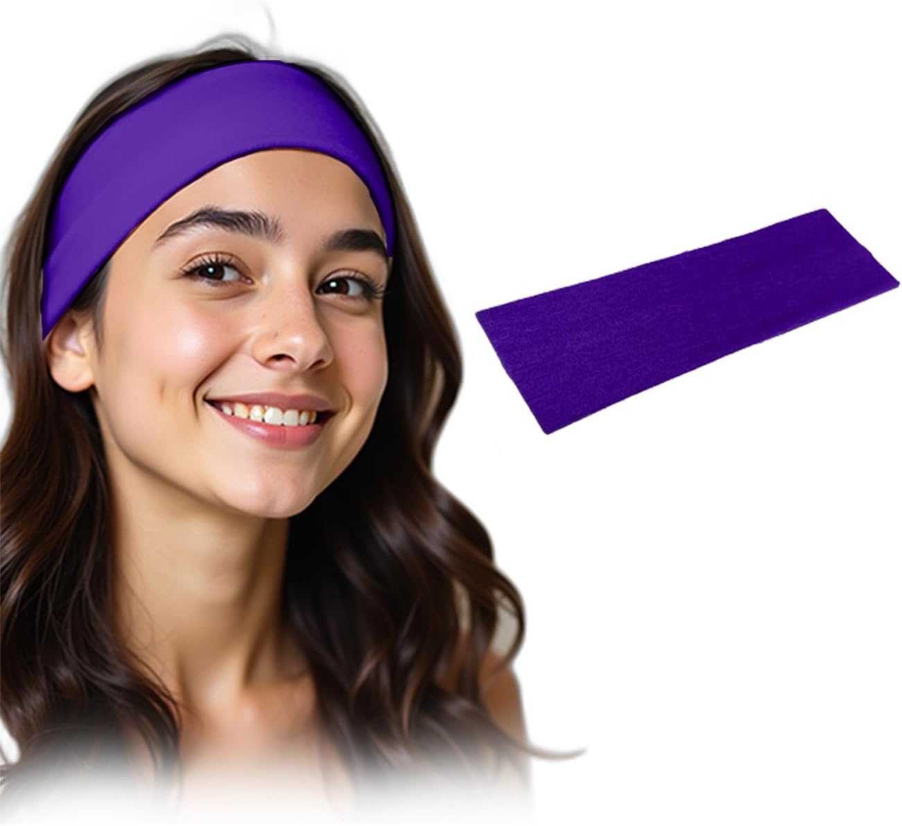 Black stretchy headbands for women by 7AGAT, soft cotton fabric, non-slip elastic hair bands ideal for daily wear.