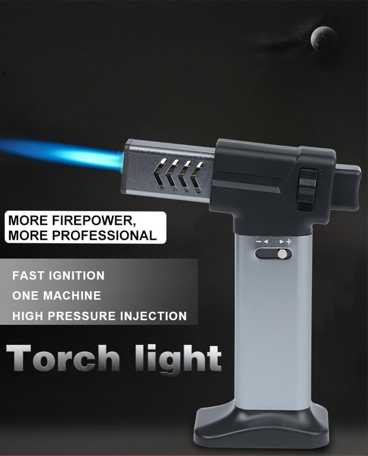 7AGAT refillable butane torch lighter with adjustable jet flame, suitable for kitchen, DIY crafts, soldering, and outdoor tasks.