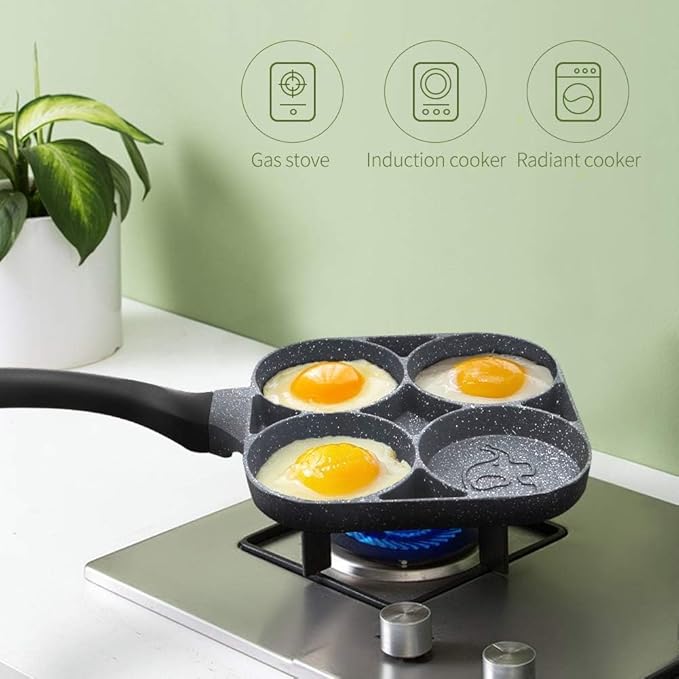 7AGAT cartoon non-stick frying pan with animal shapes, suitable for pancakes and eggs, gas and induction compatible.
