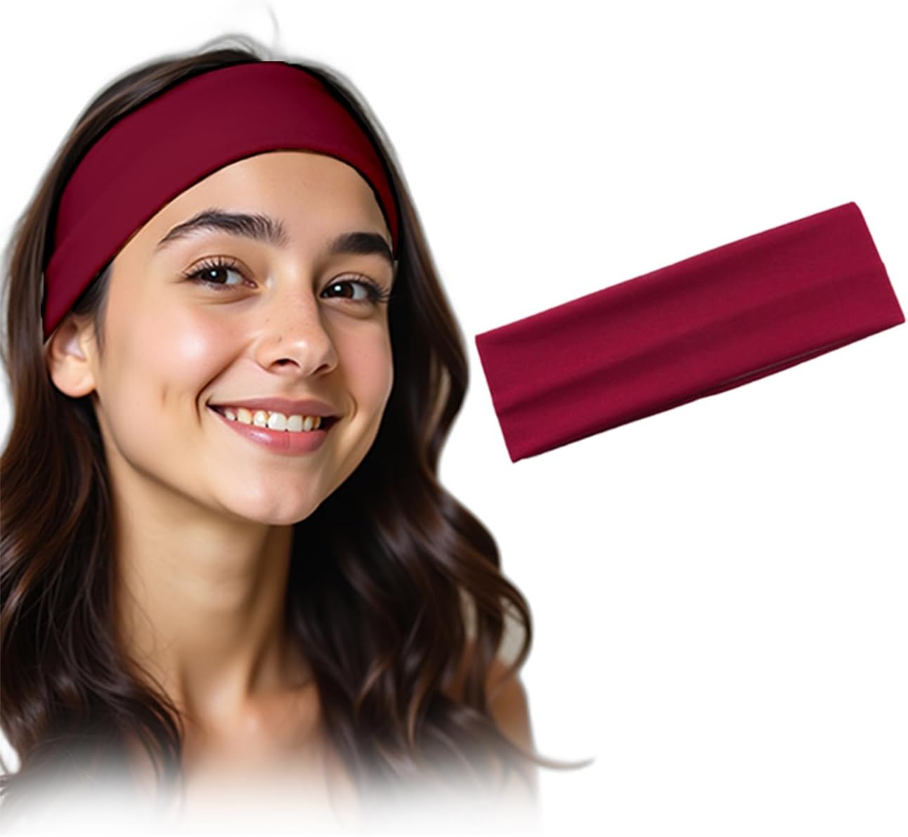 Black 7AGAT stretchy cotton headbands for women, non-slip elastic hair bands, soft fabric ideal for daily wear.