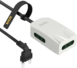 iLOCK Mini Power Strip 3 Outlets, 3M Retractable Cable, Copper Sockets, Soft Night Light, Portable & Hanging Design, 10 Years Warranty