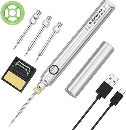 7AGAT 8W USB cordless electric soldering iron kit with Type-C charging, compact design, full charge lasts 40 minutes, ideal for micro soldering.