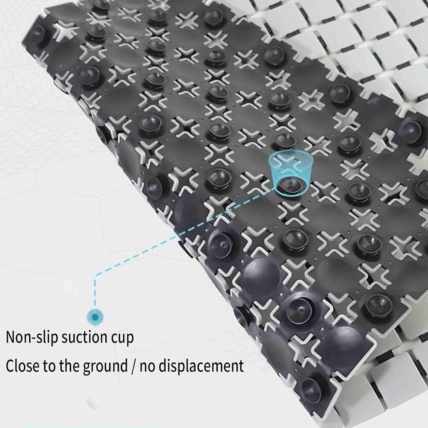Premium PVC Plastic Anti-Slip Bath Mat, 70x38 cm, Non-Toxic, Quick-Drying, Suction Cups, Shower and Tub Safety