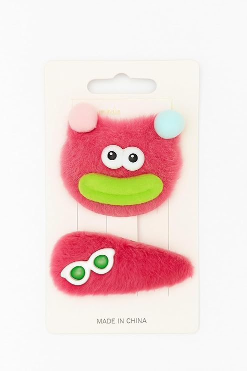 Set of six multicolor plush monster hair clips for girls and women, soft and adorable claws and clips hair accessories.