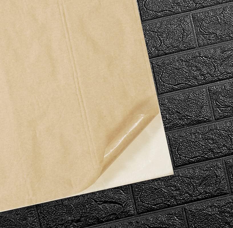 Black 3D brick wall sticker by 7AGAT, waterproof foam panel peel-and-stick wallpaper for living room, bedroom, or kitchen walls.