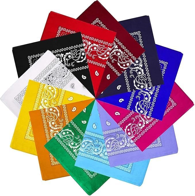 Unisex 7AGAT bandana scarf used as head wrap, neck cover, face mask, or handkerchief, made of lightweight, versatile fabric.