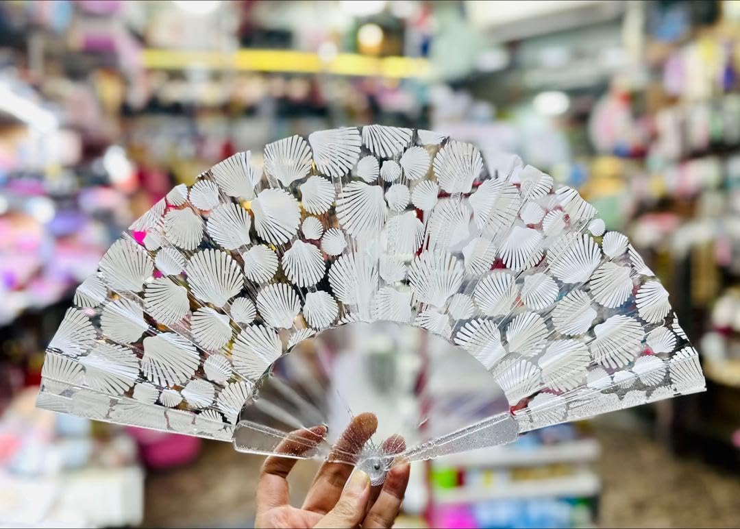 7AGAT classic Chinese style folding hand fan with intricate design, perfect for line dance and popping performance.