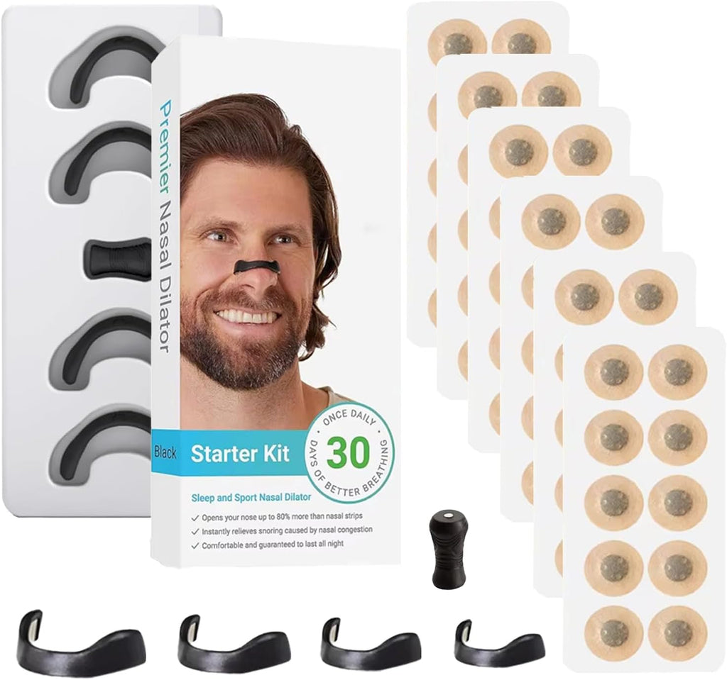 7AGAT premium nasal dilator strips for snoring and congestion relief, showing 30 adhesive strips for better sleep comfort.