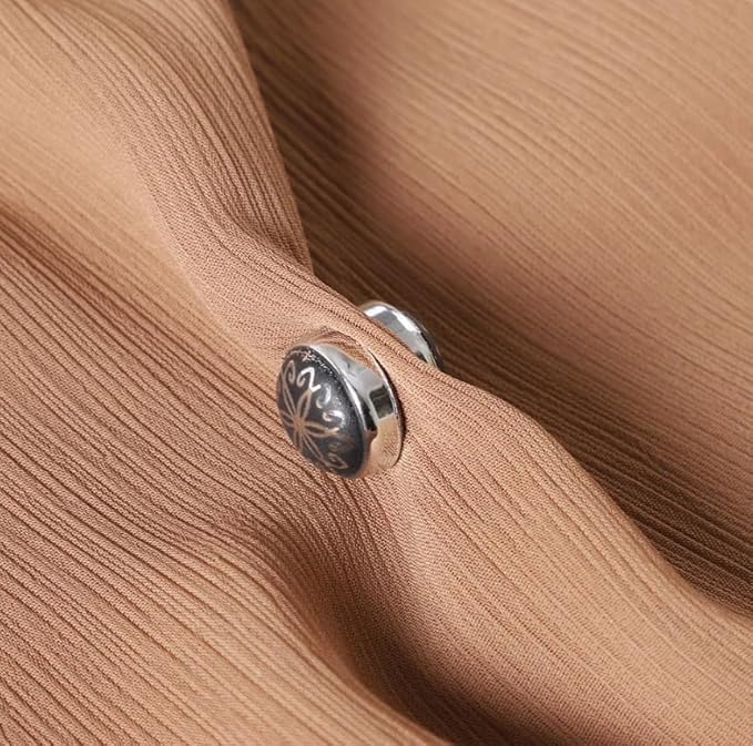 Six pairs of 7AGAT No-Snag Magnetic Hijab Pins set with fabric-safe scarf magnets, neatly arranged on a plain background.