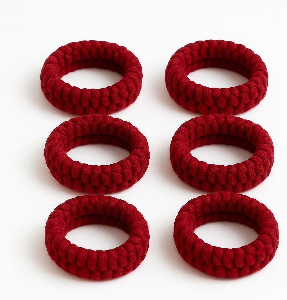 Set of 6 thick, soft no-damage hair ties by 7AGAT, seamless elastic ponytail holders for women and girls.