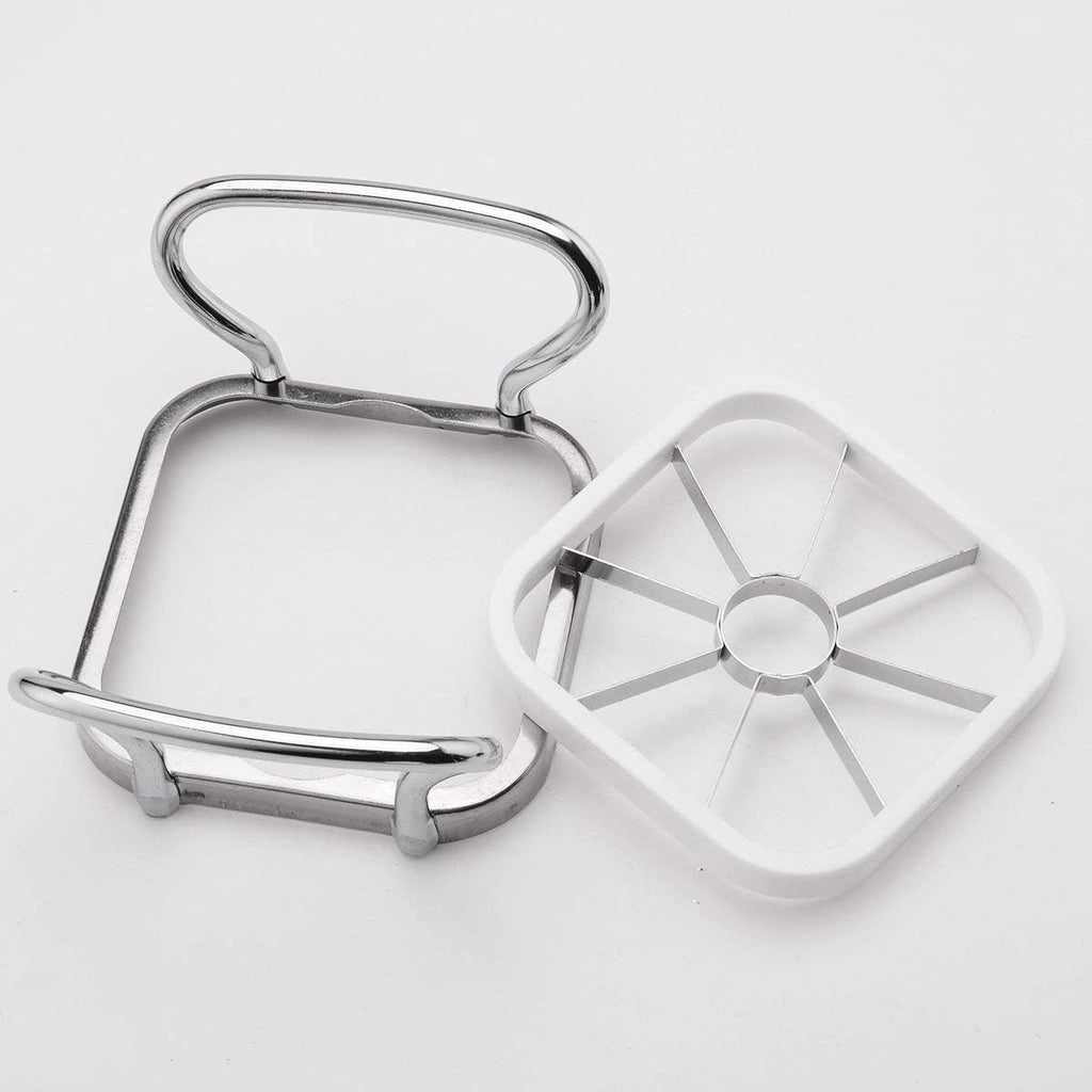 7AGAT stainless steel apple cutter and slicer with multi-blades, built-in corer, and ergonomic handles for easy fruit preparation.