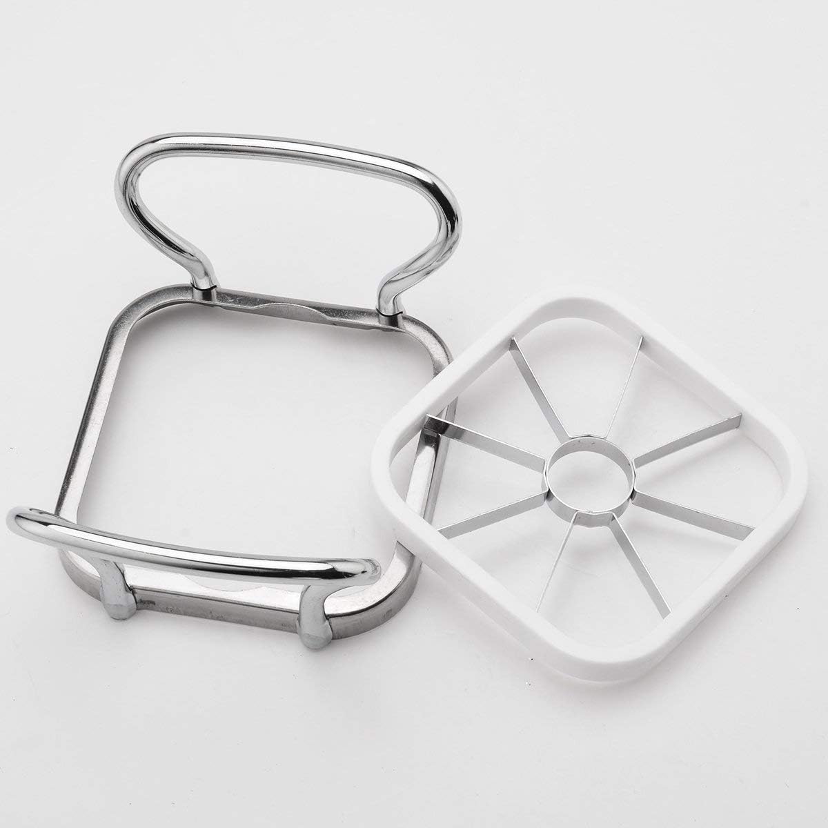 7AGAT stainless steel apple cutter and slicer with multi-blades, built-in corer, and ergonomic handles for easy fruit preparation.