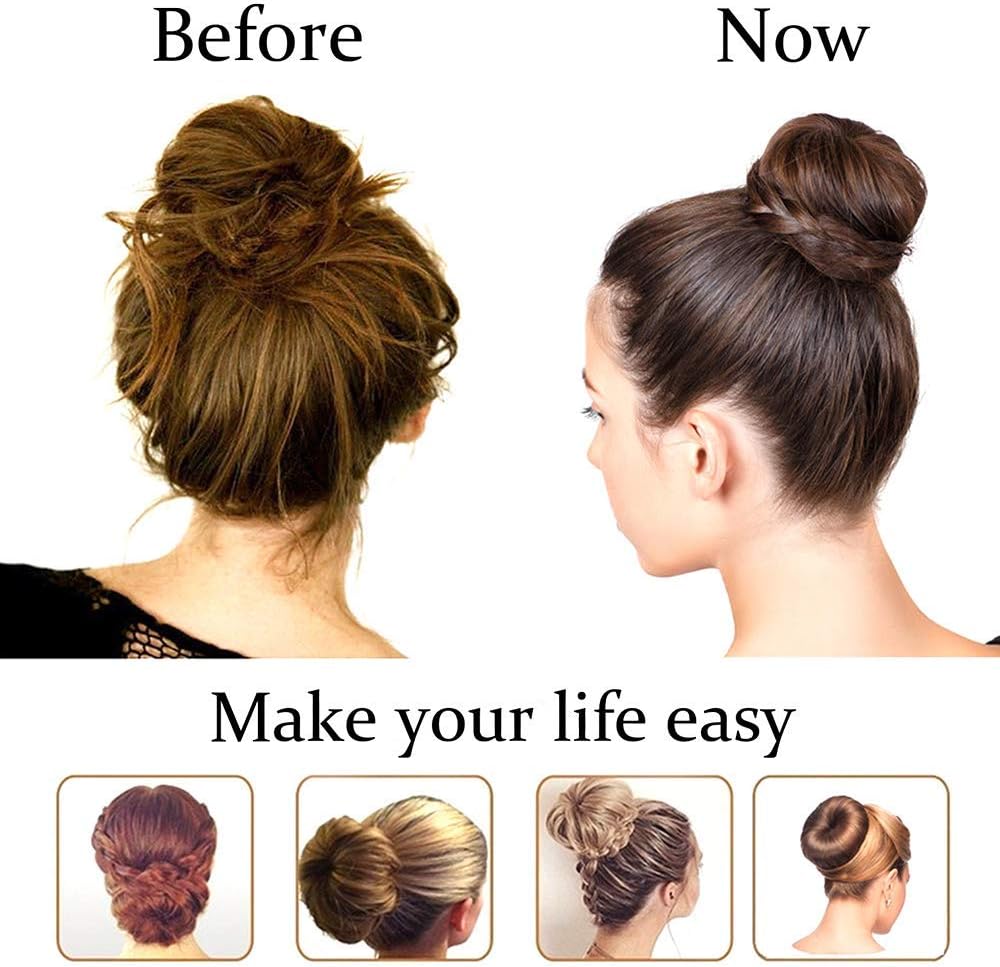 7AGAT hair donut bun maker ring, 2-pack for creating stylish buns on short and thin hair, hair doughnut shaper accessory
