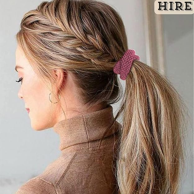 Multi-color braided hair ties for women and girls, thick elastic ponytail holders from 7AGAT with strong hold and no damage.