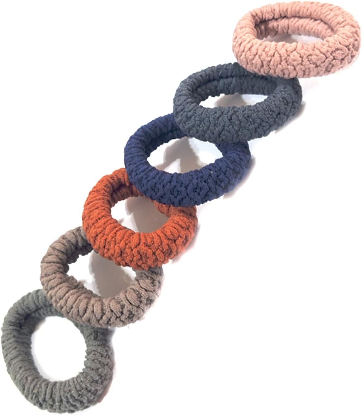 Six soft, seamless thick ponytail holders by 7AGAT, elastic hair ties for women and girls, gentle on hair without damage.