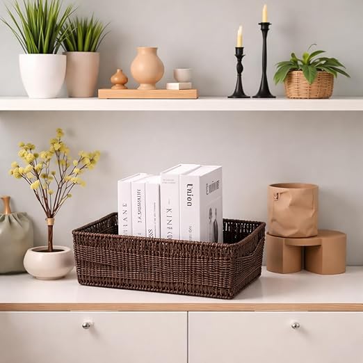 Hand woven basket by 7AGAT, natural utensil holder with elegant design, ideal for kitchen organization, decor, or gifting.