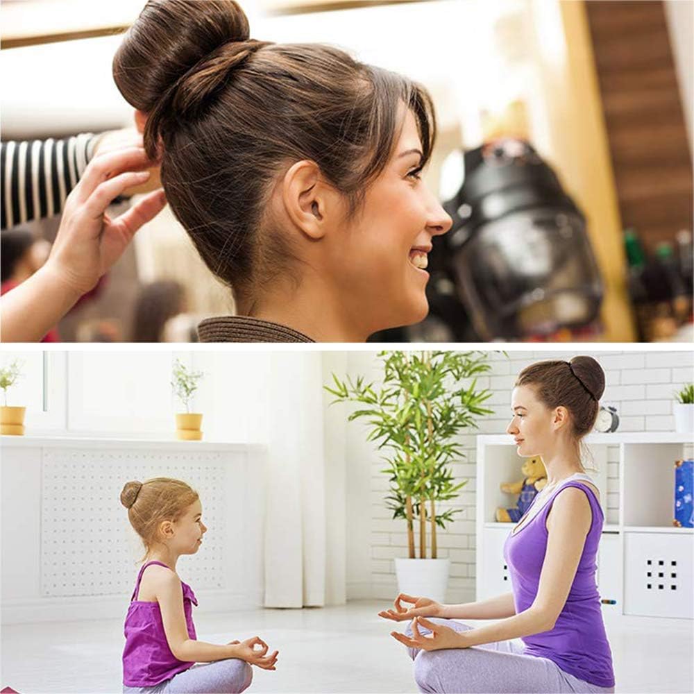 Two 7AGAT hair donut bun maker rings for creating stylish buns, suitable for short and thin hair, in a pack of 2.