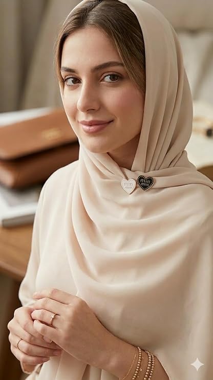 Set of 7AGAT magnetic hijab pins with strong hold, metal scarf magnets, no-damage design, includes two pieces for secure hijab styling.