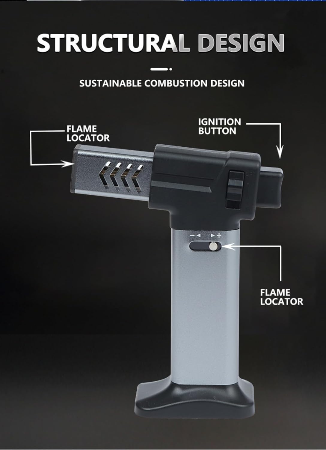 7AGAT refillable butane torch lighter with adjustable jet flame, ideal for kitchen, DIY crafts, soldering, and outdoor use.