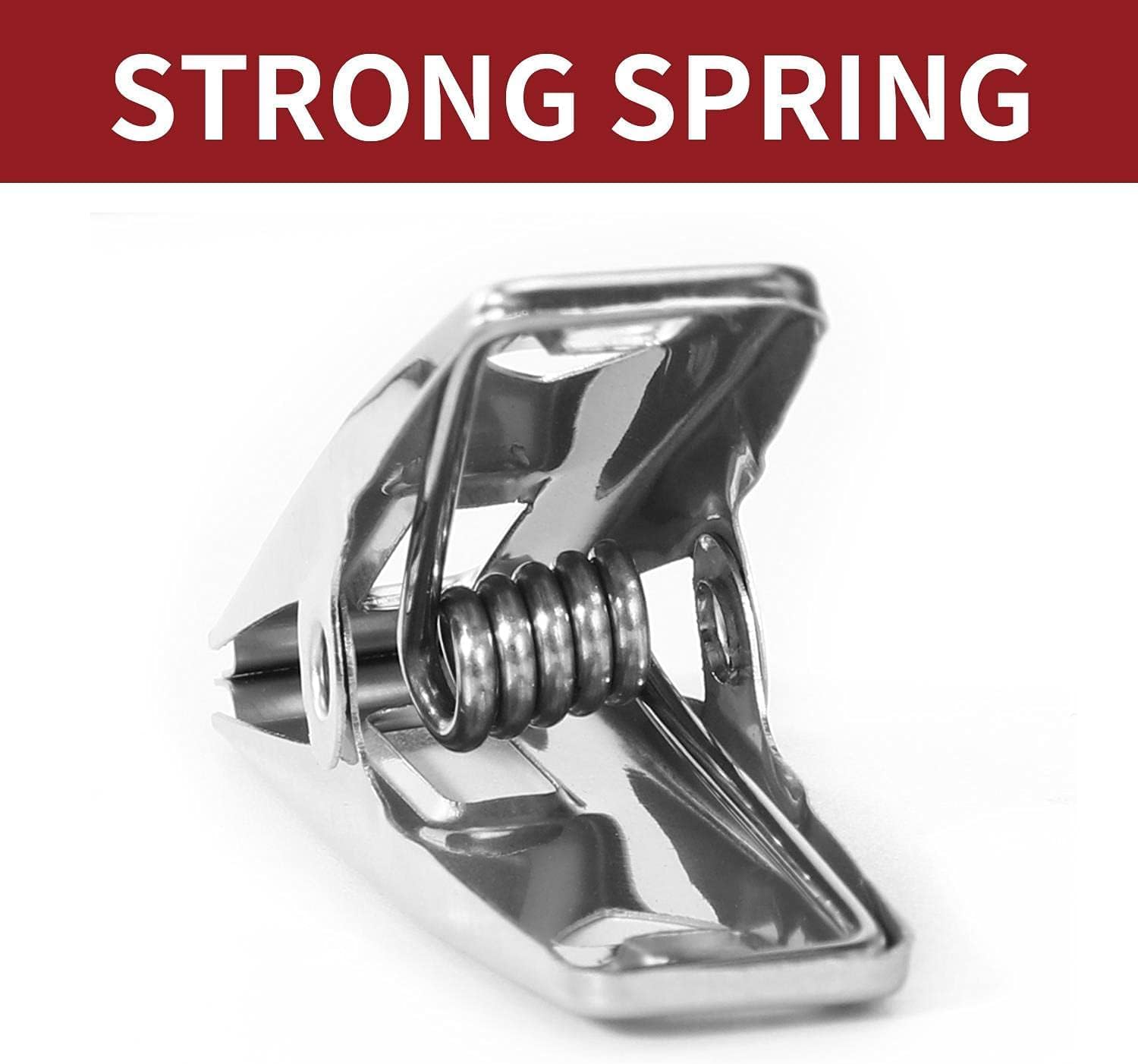 Heavy-duty stainless steel clothespins by 7AGAT, rustproof silver laundry clips for all fabric types, versatile and durable.