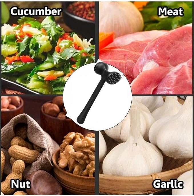 7AGAT meat hammer tenderizer with dual-sided metal head and ABS handle, ideal for tenderizing beef, steak, and chicken.