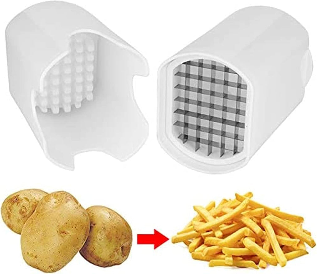 7AGAT manual French fry potato cutter with stainless steel blades for slicing potatoes and vegetables for homemade fries.