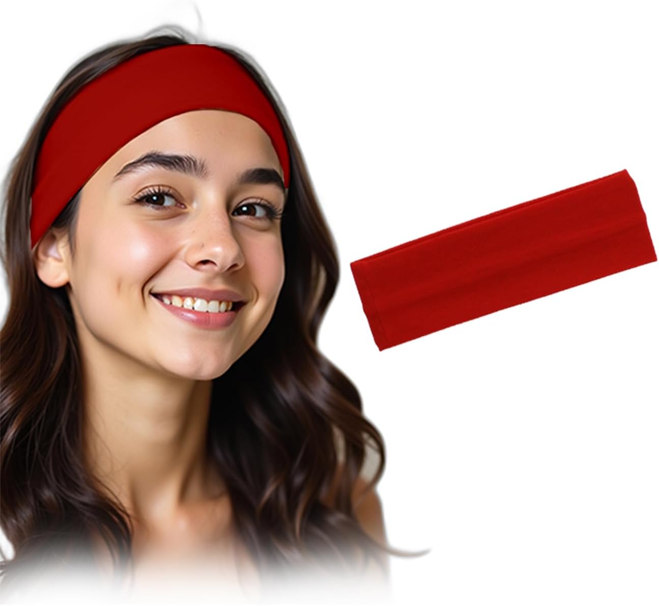 Black 7AGAT stretchy cotton headband with non-slip design, soft fabric for women’s daily use, casual elastic hair accessory