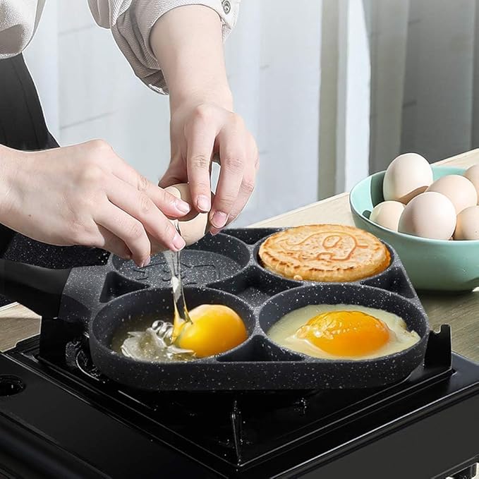 7AGAT cartoon non-stick frying pan with animal shapes, suitable for pancakes and eggs, compatible with gas and induction stoves