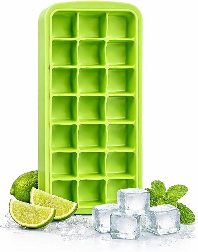 Flexible silicone ice cube mold by 7AGAT with 24 compartments for drinks, juices, and desserts, easy to use and clean.