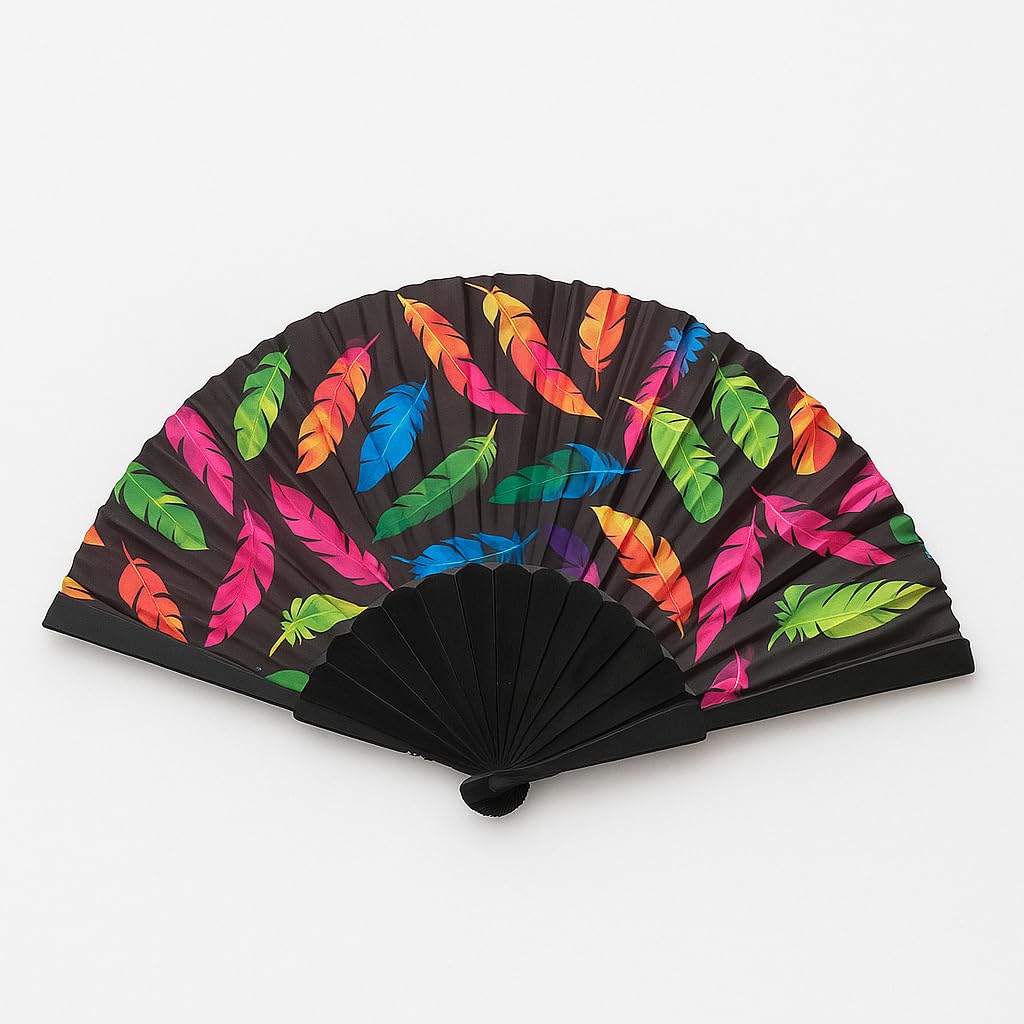 Elegant 7AGAT classic silk handheld folding fan with Chinese and Spanish design, perfect for weddings, parties, and performances.