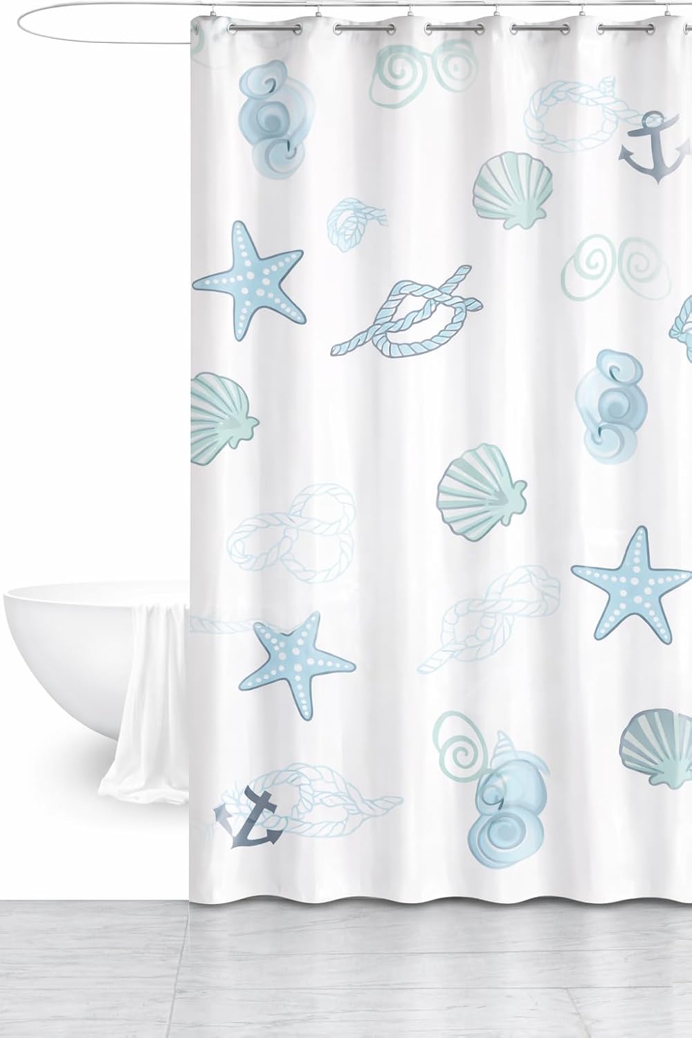 Waterproof 180x200 cm shower curtain by 7AGAT with modern design and 12 hooks for bathroom or hotel use.