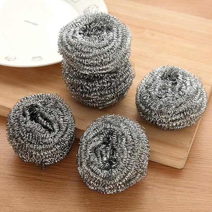 Set of 20 heavy-duty stainless steel scrubbers for pots, pans, and BBQ grills, rust-resistant scouring pads by 7AGAT