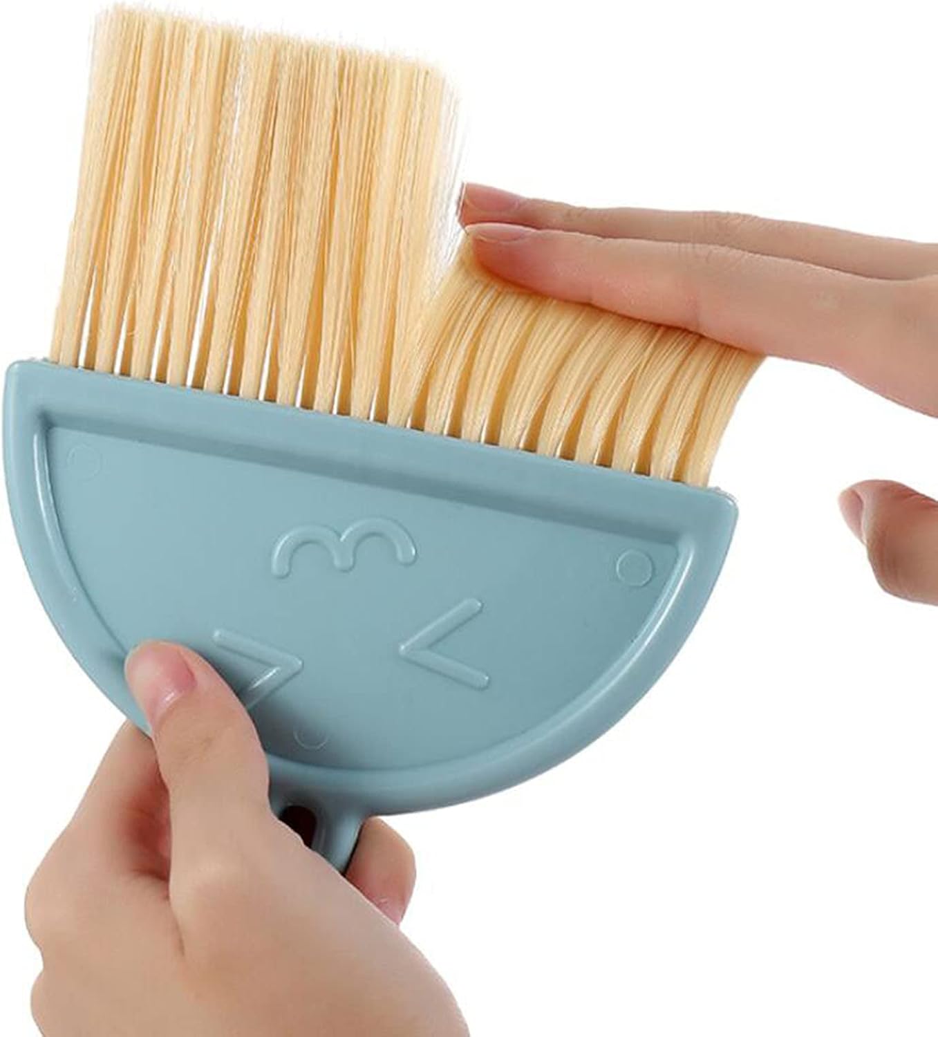Colorful mini cleaning brush and dustpan set by 7AGAT with soft bristles, compact design for desk, kitchen, and office cleaning.