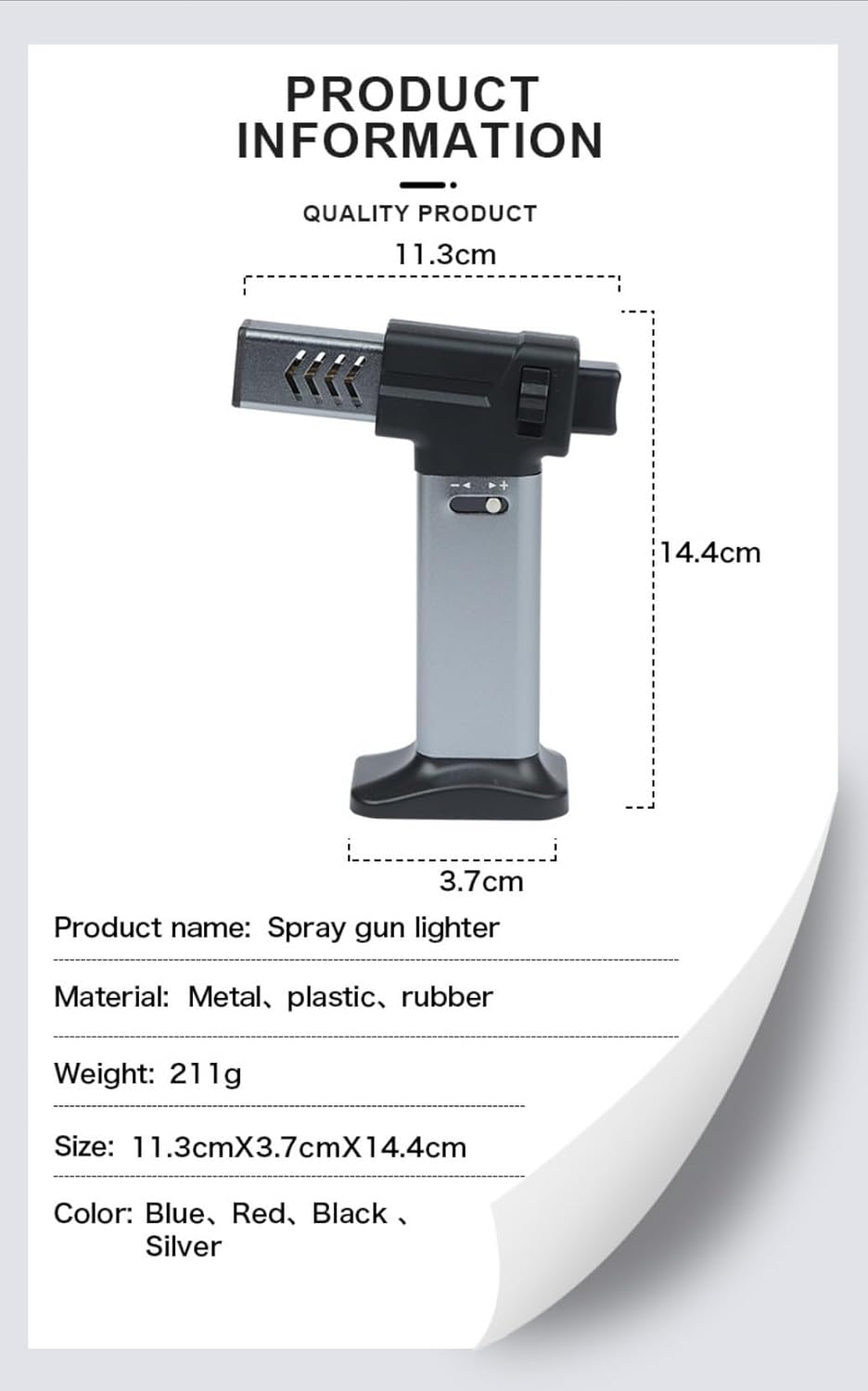 7AGAT refillable butane torch lighter with adjustable jet flame, ideal for kitchen, DIY crafts, soldering, and outdoor activities.