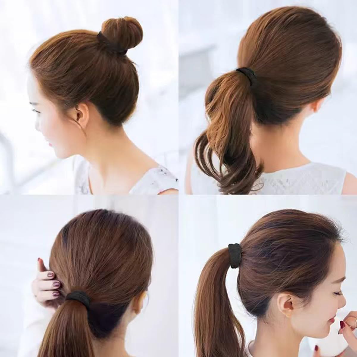 Seamless thick cotton elastic hair ties for women, gentle on hair, from 7AGAT, ideal for ponytails and preventing damage.