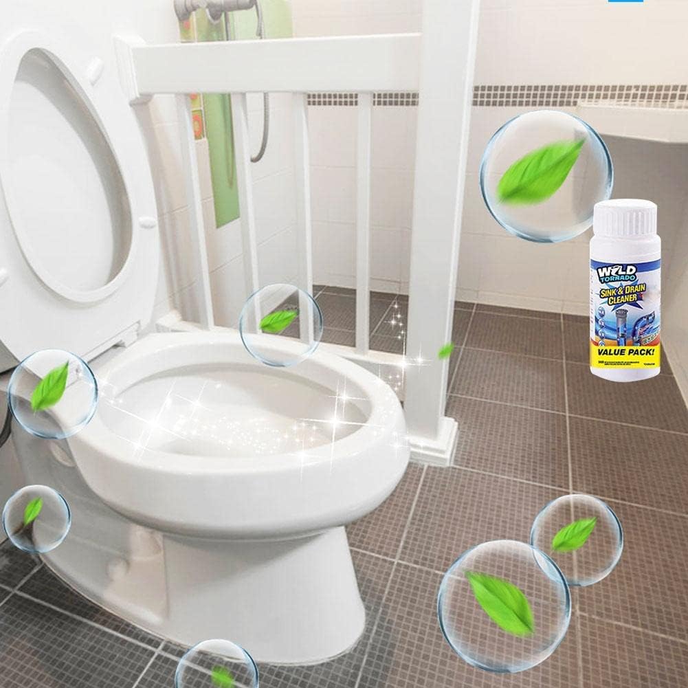 7AGAT Wild Tornado sink and drain cleaner in a bottle, designed for powerful pipe unclogging in kitchen and bathroom PVC pipes.