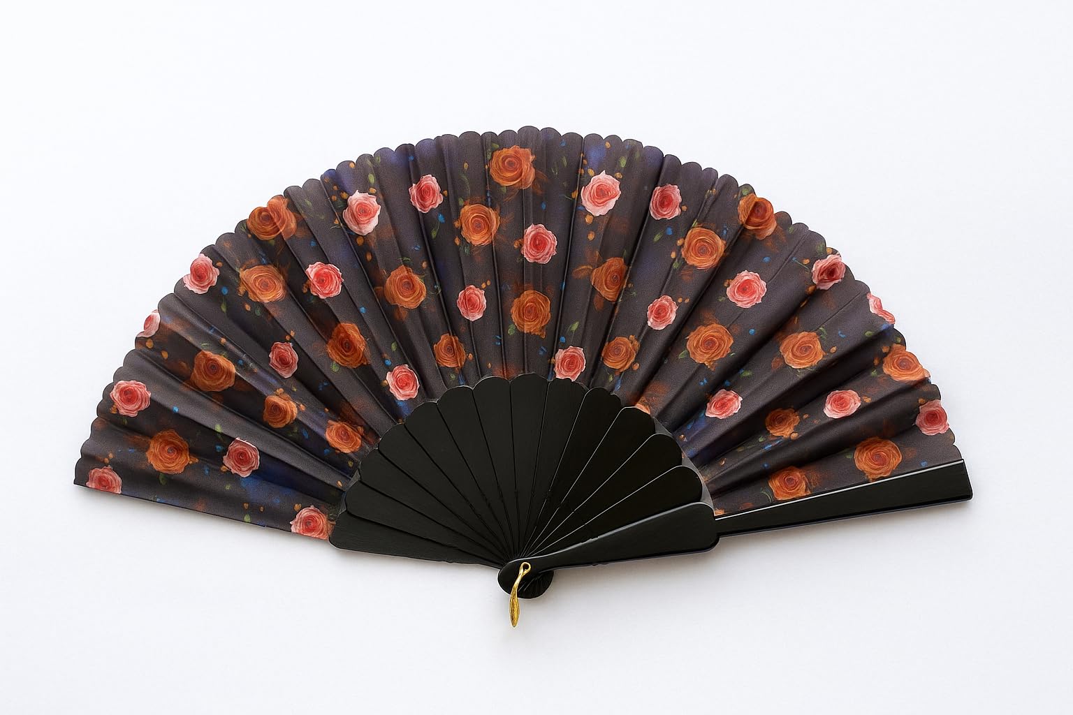 Elegant 7AGAT classic silk handheld folding fan with Chinese and Spanish design, ideal for weddings, parties, and home decor.