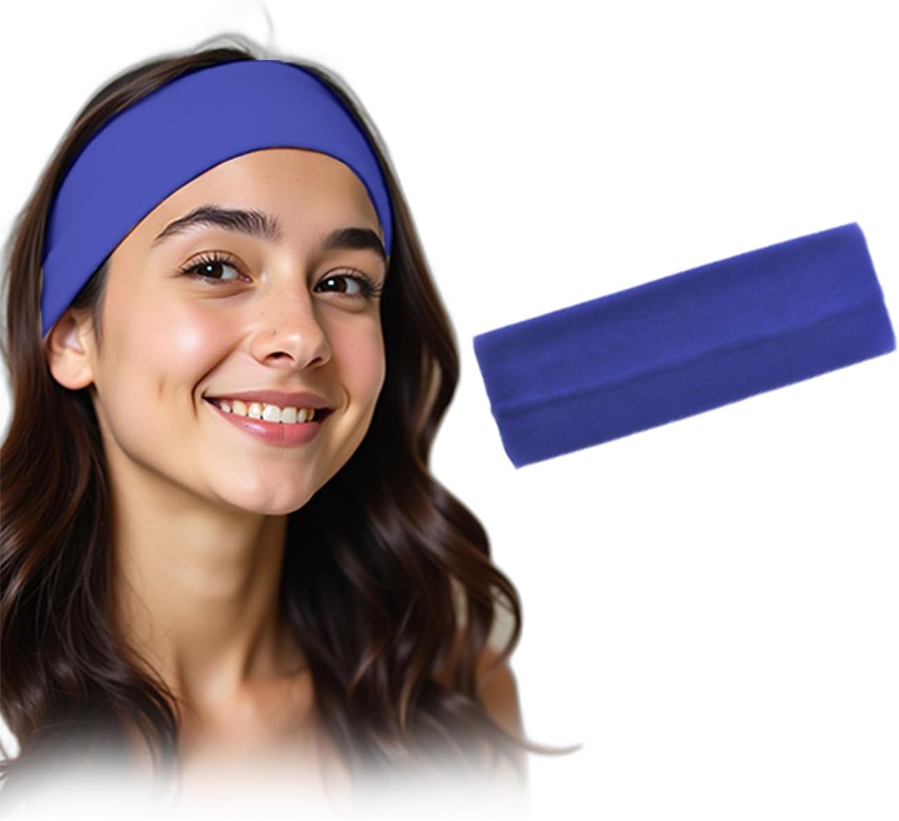 Black 7AGAT stretchy cotton headband for women, non-slip elastic hair band suitable for daily wear and comfortable fit.