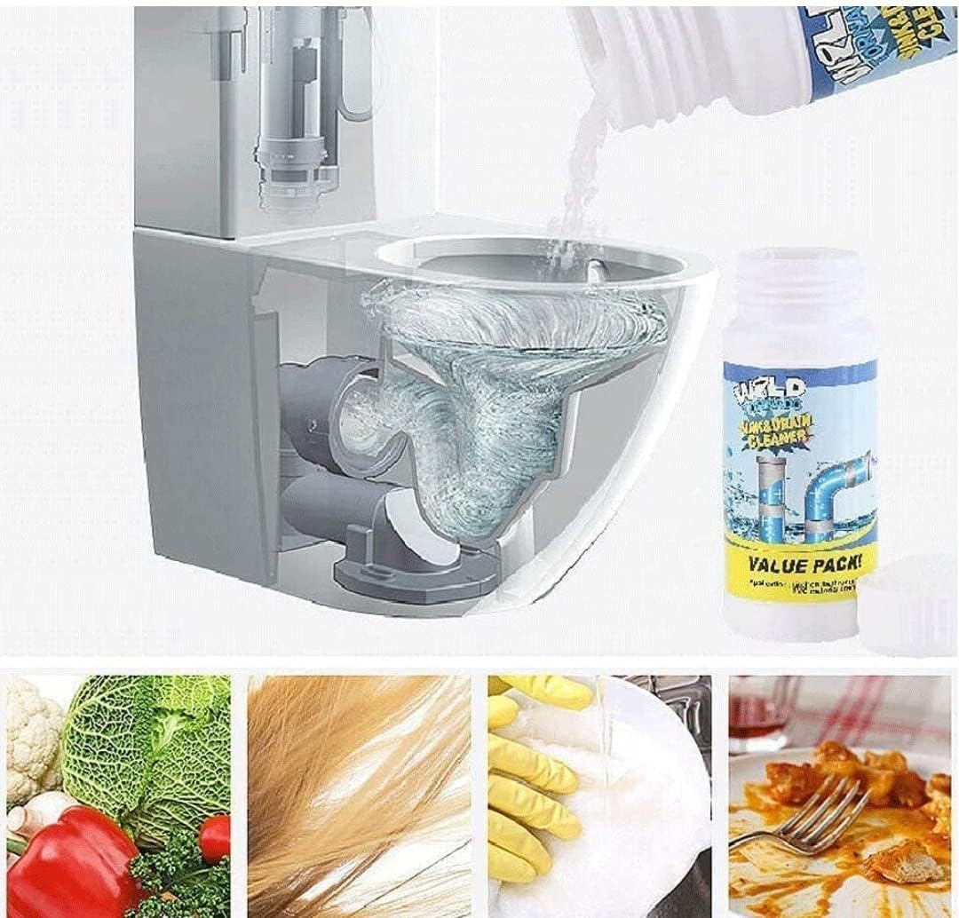 7AGAT Wild Tornado sink and drain cleaner bottle with powerful pipe unblocking formula for kitchen and bathroom PVC pipes.