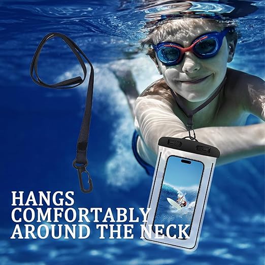 7AGAT waterproof phone case in multicolor PVC and neoprene with strap, shock-resistant for swimming, beach, diving, outdoor use