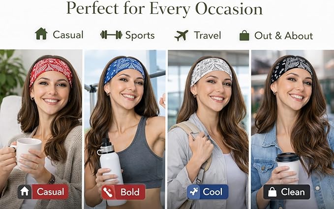 Cotton headband by 7AGAT for men and women, breathable and versatile, suitable for daily wear, sports, and outdoor activities.